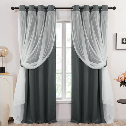 Double Layer Blackout & Sheer Curtains