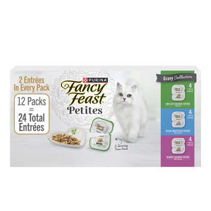 Purina Fancy Feast Gravy Lovers, Poultry & Beef Wet Cat Food, 3oz, 24-Pack