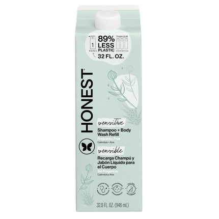 The Honest Company Shampoo & Body Wash, Tear-Free, Fragrance-Free, 18 fl oz