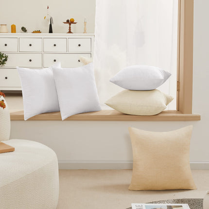 Decorative Linen Throw Pillow Covers, 18x18 Inch, 4 PCS
