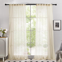 Semi-Transparent White Sheers, 52x63 Inch