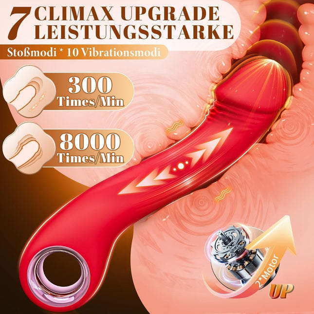 Cacuola Curved Dildo Vibrator — Shock Function, 7x10 Modes, G-Spot & A-Spot
