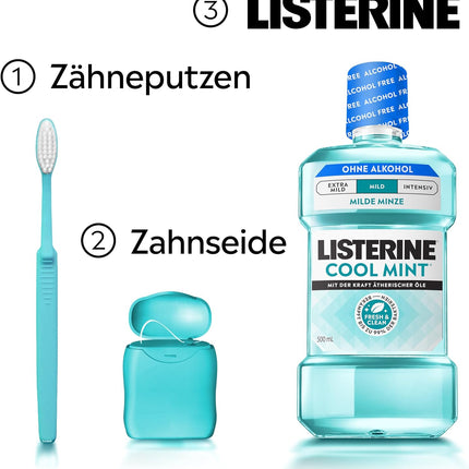 Listerine Cool Mint Mild Mouthwash — Alcohol-Free