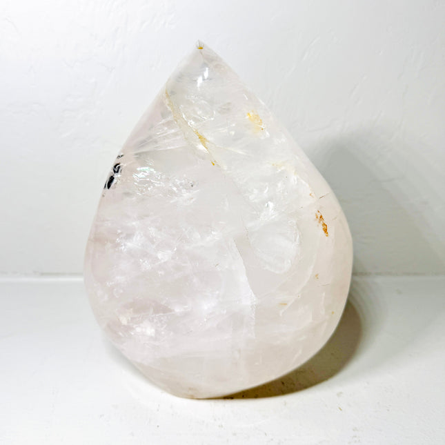 Milky Dream Quartz Crystal Leaf Carving – Exquisite Hand-Carved Design with Natural Inclusions (7.3LB)