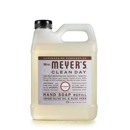 MRS. MEYER'S CLEAN DAY Hand Soap Refill, Lemon Verbena Scent, 33 Fl Oz Bottle