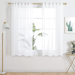 Semi-Transparent White Sheers, 52x63 Inch
