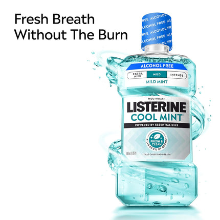 Listerine Cool Mint Mild Mouthwash — Alcohol-Free