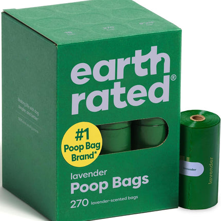 Earth Rated Dog Poop Bags on Refill Rolls, 270 Bags, Lavender