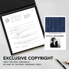 Room Darkening Curtains with Line Foil Print, Navy Blue, 2 Panels