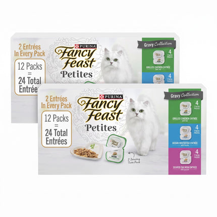 Purina Fancy Feast Gravy Lovers, Poultry & Beef Wet Cat Food, 3oz, 24-Pack