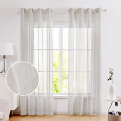 Sheer Grommet Curtains with Summer Flowers