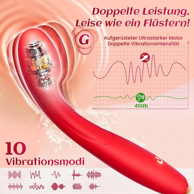 Cacuola 90° Bendable Vibrator — Dual Head, 10 Modes, G-Spot & Clitoris