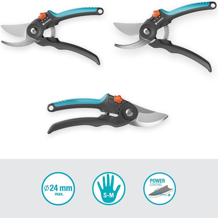 Gardena PremiumCut Flex Secateurs — Bypass, 24mm, PowerCoating