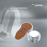 VARTA Hearing Aid Batteries Type 312 Brown — Pack of 60