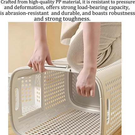 WESAPPINC Rolling Laundry Hamper with Lid, 70L Perforated Plastic Basket with Wheels, Storage Bin with Handle, White (LARGE 70L)