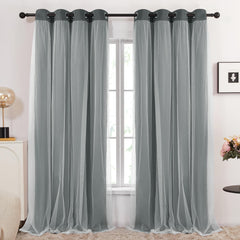 Double Layer Blackout & Sheer Curtains