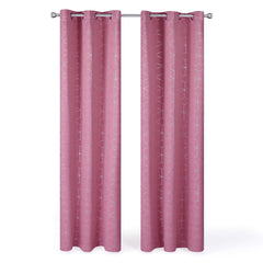 Thermal Blackout Curtains with Silver Foil Print