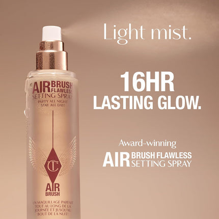 Charlotte Tilbury Airbrush Flawless Setting Spray - Ultra-Fine Hydrating Mist to Prime & Set Makeup Up to 16Hr – Soothes and Blurs Skin, Waterproof, Wedding Makeup