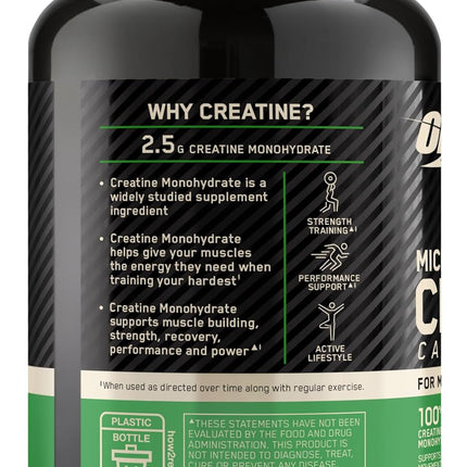 Optimum Nutrition Micronized Creatine Monohydrate Capsules, 100 Ct