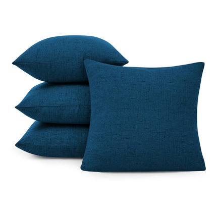 Decorative Linen Throw Pillow Covers, 18x18 Inch, 4 PCS