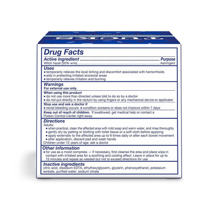 TUCKS Medicated Cooling Pads, Witch Hazel Hemorrhoid Treatment, 100 Count