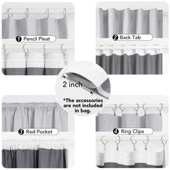 100% Blackout Pinch Pleat Curtains, Cream, 2 Panels