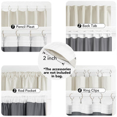 100% Blackout Pinch Pleat Curtains, Cream, 2 Panels