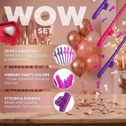 Bachelorette Party Penis Straws - Perfect Accessories for Bachelor Party and Bride Shower