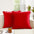 Red Velvet Cushion Covers with Pom-Poms, 2 PCS
