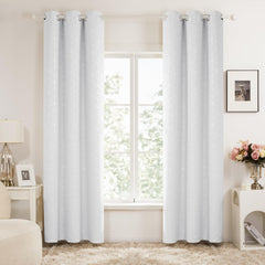Thermal Blackout Curtains with Silver Foil Print