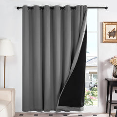 Double Layer Total Blackout Curtain, 1 Panel, White