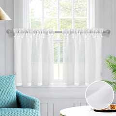 Natural Farmhouse Cafe Tier Curtains, 2 Panels