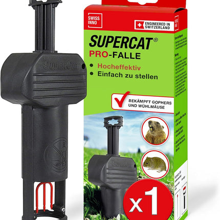 Swissinno Vole Trap PRO SuperCat — Snap Trap, Patented Trigger, Reusable