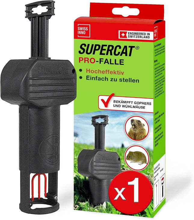 Swissinno Vole Trap PRO SuperCat — Snap Trap, Patented Trigger, Reusable