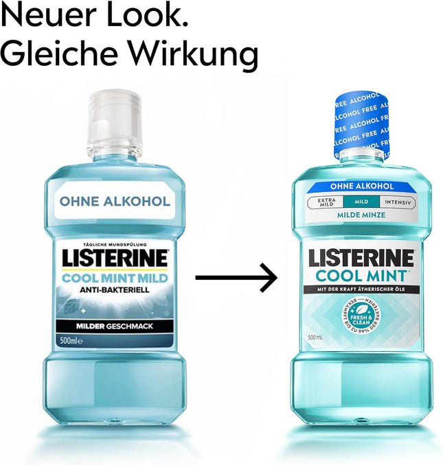 Listerine Cool Mint Mild Mouthwash 500ml — Alcohol-Free