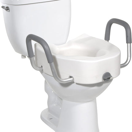 Drive Medical Toilet Seat Riser Installed on Elongated Toilet Bowl