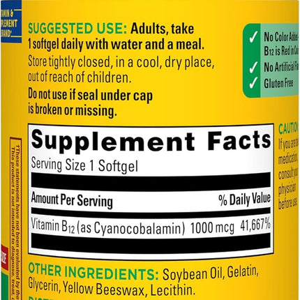 Nature Made Vitamin B12 1000 mcg, Energy Metabolism Support, 150 Softgels