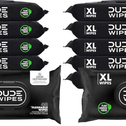 DUDE Wipes Unscented Adult Flushable Wet Wipes, Sensitive Skin, 288 Count