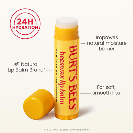 Burt's Bees 100% Natural Moisturizing Lip Balm (Original Beeswax)
