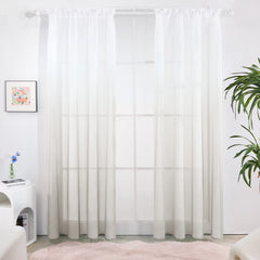 Ombre Sheer Voile Curtains, Rod Pocket, Light Grey