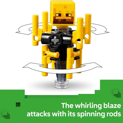 LEGO Minecraft The Nether Lava Battle Toy and Playset - Building Minecraft Toy for Kids, Ages 6+ - Alex, Wither Skeleton, Blaze and Strider Figures for Pretend Play - Gift Idea for Birthdays - 21266