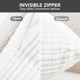 Corduroy Throw Pillow Covers, Cream White, 4PCS
