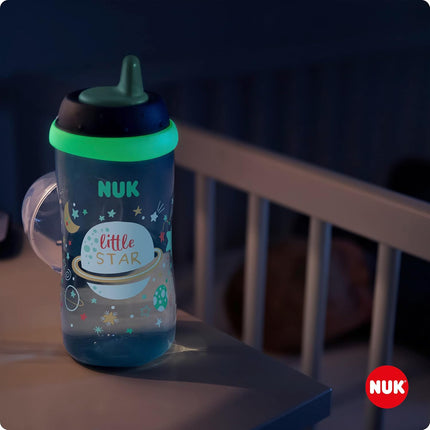 NUK Kiddy Cup Night Drinking Cup 300ml — Glow in Dark, 12m+, Blue