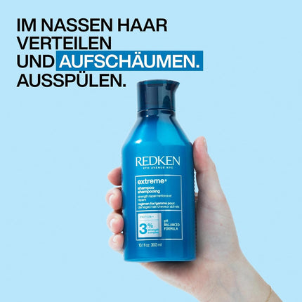 Redken Haarshampoo für sprödes und geschädigtes Haar, Anti Haarbruch, Mit Sojaproteinen, Ceramiden, Sepicap und Arginin, Extreme Shampoo