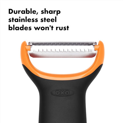 OXO Good Grips Y Peeler with Julienne — Japanese Steel, Ergonomic