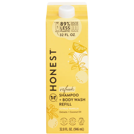 The Honest Company Shampoo & Body Wash, Tear-Free, Fragrance-Free, 18 fl oz