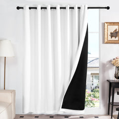 Double Layer Total Blackout Curtain, 1 Panel, White