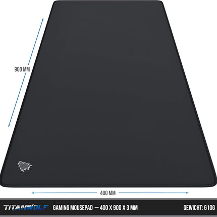 Titanwolf XXL Speed Gaming Mouse Pad — 900x400mm, Non-Slip