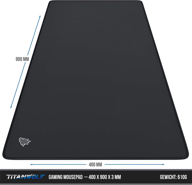 Titanwolf XXL Speed Gaming Mouse Pad — 900x400mm, Non-Slip