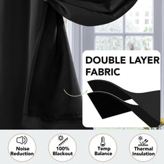 Double Layer Total Blackout Curtain, 1 Panel, White
